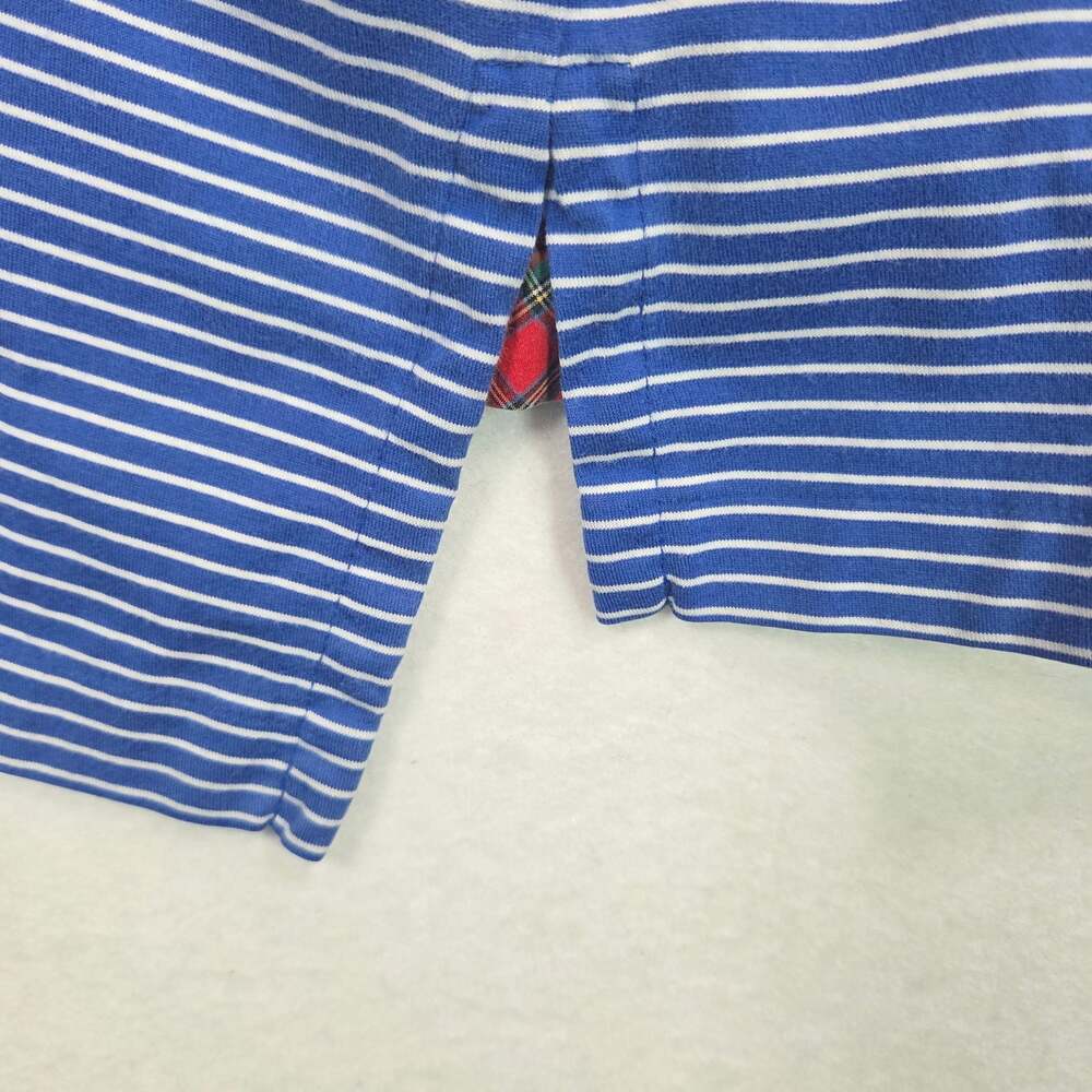 Polo Golf Ralph Lauren Shirt Mens Large Blue Striped Vintage Lisle Pima Cotton - Picture 5 of 8